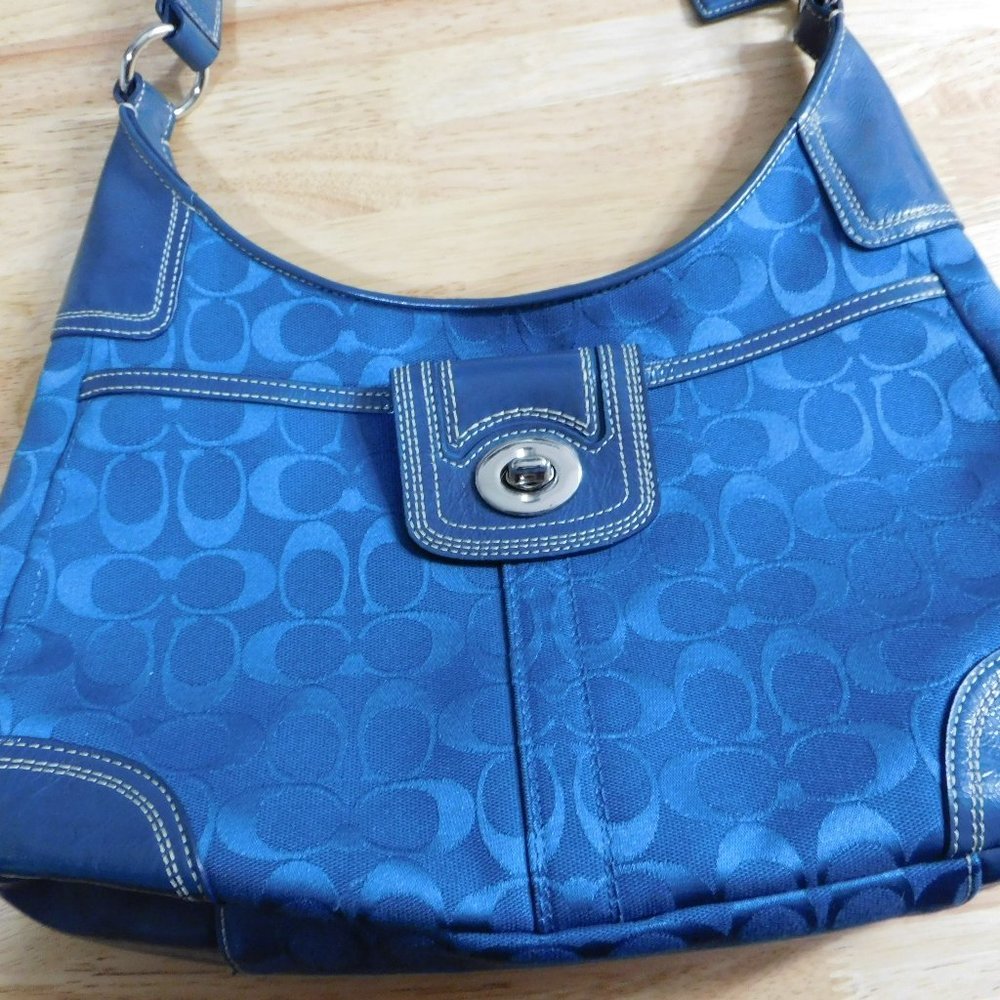 COACH Purse Blue Canvas